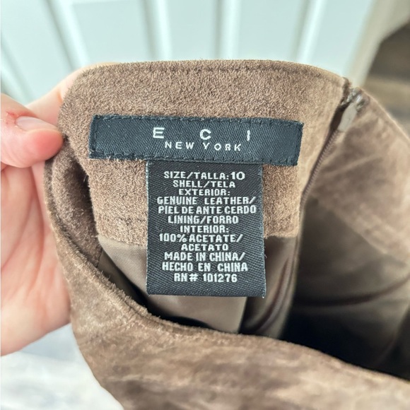 Vintage Genuine Suede Leather High Waisted Skirt - Picture 6 of 6